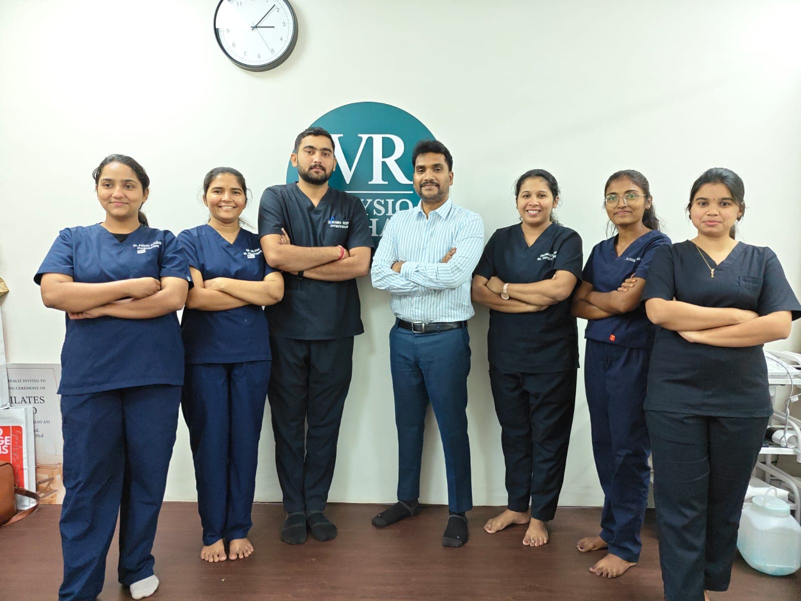 Physiotherapist working with a patient in a clinic